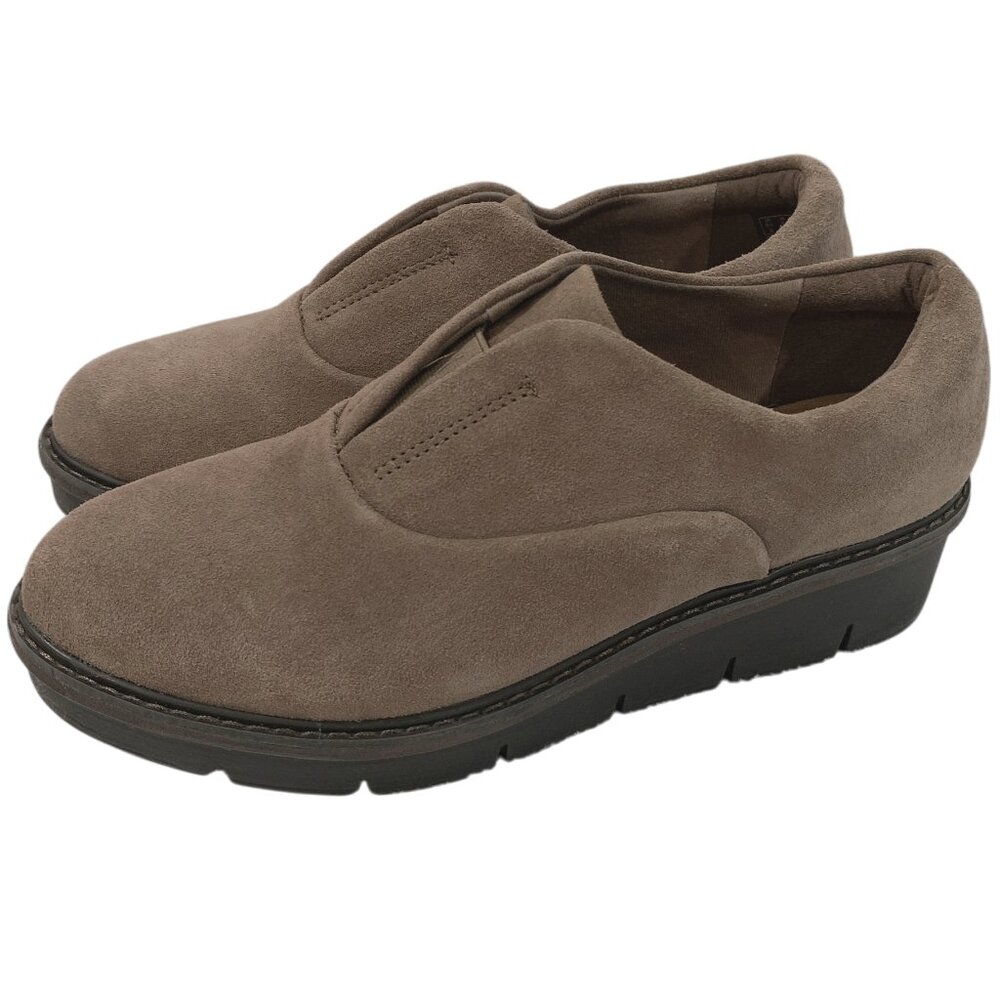 Clarks Airabell Sky Shoes Women's 9 Brown Pebble Suede Flat Comfort Shoes